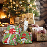Jul GOATS - Gjutet byte av figursättning i Färg Presentpapper<br><div class="desc">Många Helgdag som har tak och sjalar och till och med en julhatt, jingle klockor, polkagrisar, julgodis, Julgranar och en röd lada, allt blandas ihop för en festlig Goat Helgdag Wrapping papper för din gåva ge i jul. Visas i gröntens bakgrund, men du kan enkelt ändra färg i bakgrunden till...</div>