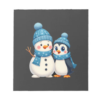Jul God Jul För Gåva Pingvin Snöman Anteckningsblock