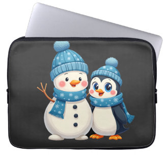 Jul God Jul För Gåva Pingvin Snöman Laptop Fodral