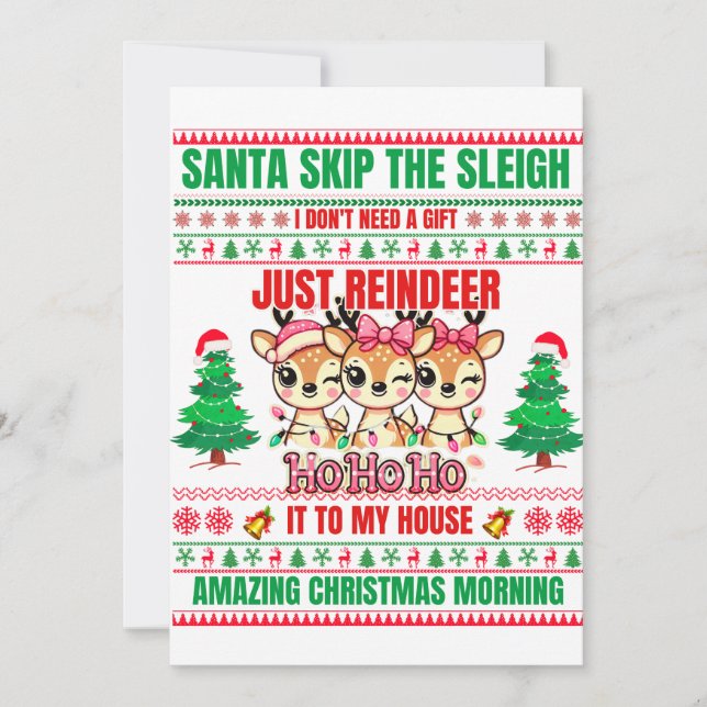 Jul-God jul för gift-renar Inbjudningar (Framsida)