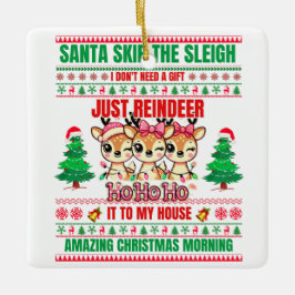Jul-God jul för gift-renar Julgransprydnad Keramik