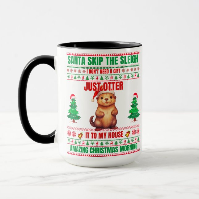 Jul God jul för julafton Mugg (Vänster)