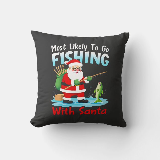 Jul God Jul För Present Fiske Tomte ( Kudde (Framsida)