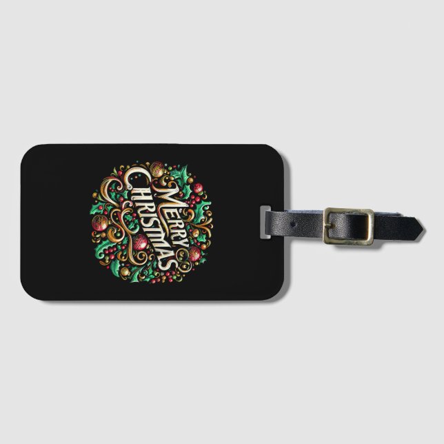 Jul God jul God Helgdag Cute Bagagebricka (Framsida horisontal)