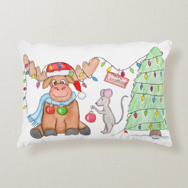 Jul - God Jul-Moose! Prydnadskudde (Framsidan)