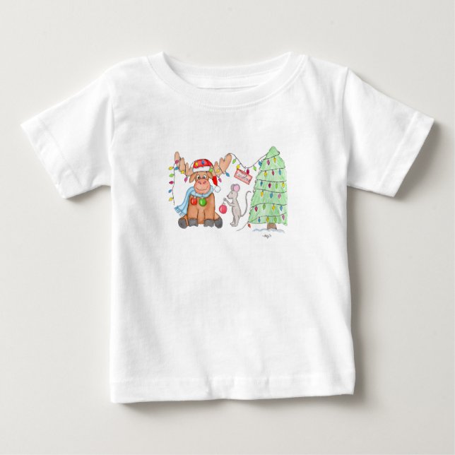 Jul - God Jul-Moose! T Shirt (Framsida)