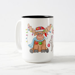 Jul - God Jul-Moose! Två-Tonad Mugg