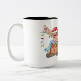 Jul - God Jul-Moose! Två-Tonad Mugg