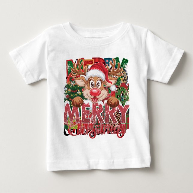 Jul God jul Santa T Shirt (Framsida)
