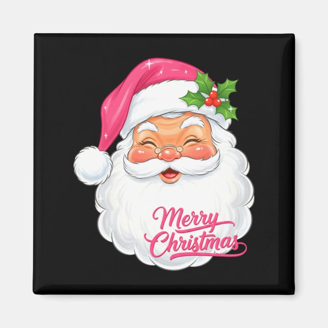 Jul God Jul Santas Ansikte Glada Tomten C Magnet (Framsidan)