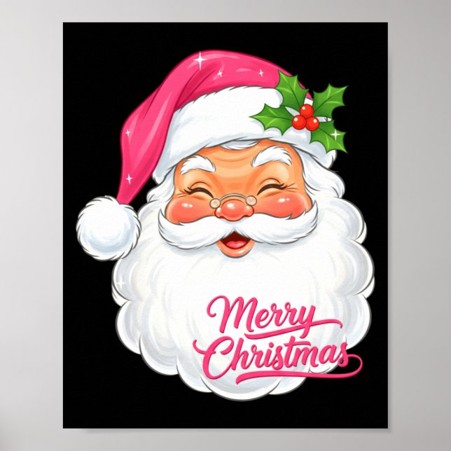Jul God Jul Santas Ansikte Glada Tomten C Poster (Framsidan)