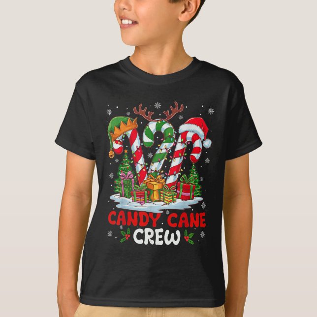 Jul Godis Cane Besättning Svart Crew hals långärma T Shirt (Framsida)