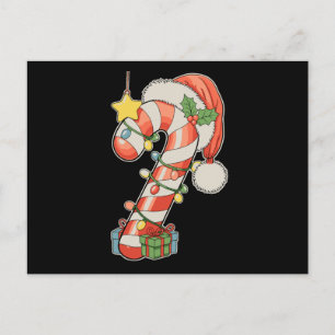 Jul Godis Cane Santa Hatt Xmas Högtids Säsong Vykort