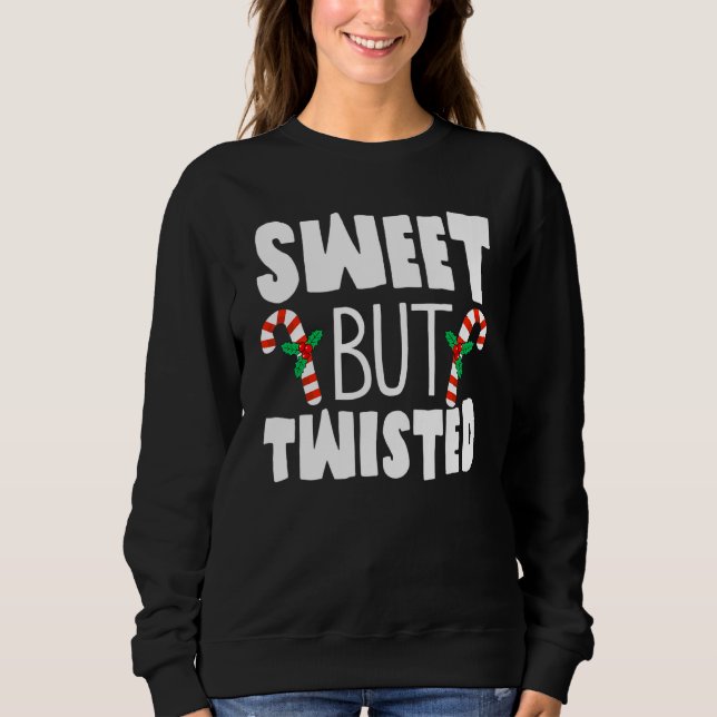Jul Godis Cane Söt Men Vriden Jul X T Shirt (Framsida)