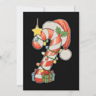Jul Godis Cane Tomte Hatt Jul Julsäsong Julkort