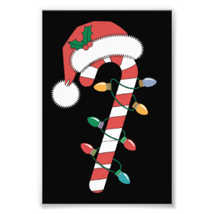 Jul Godis Cane Tomte Xmas Barn Fototryck