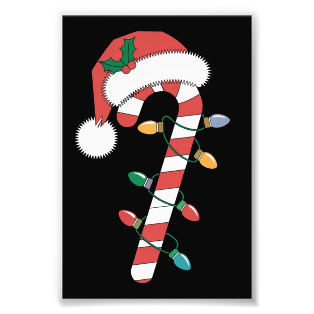 Jul Godis Cane Tomte Xmas Barn  Fototryck (Framsidan)
