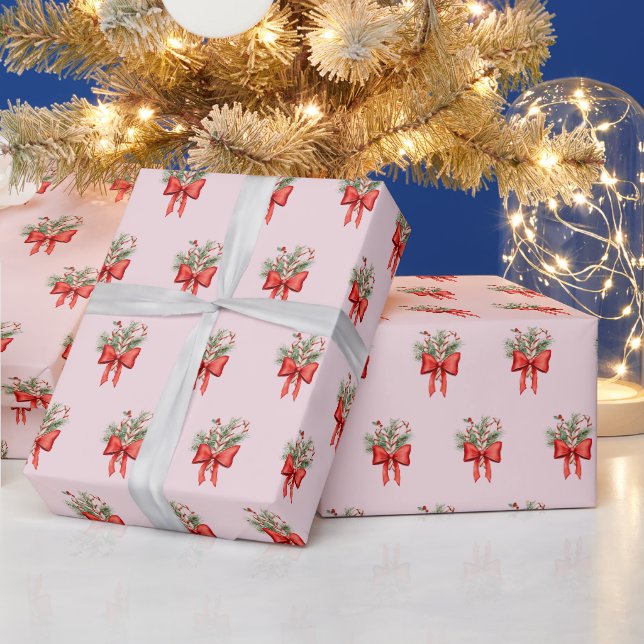 Jul Godisbit och röd bandrosa Presentpapper (Helgdagar)