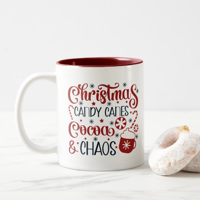 Jul, Godisstavar, Kakao & Kaos Två-Tonad Mugg (Med munk)