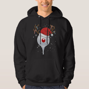Jul Goft Reindeer Funny Santa Hat Golf Älskare Hoodie