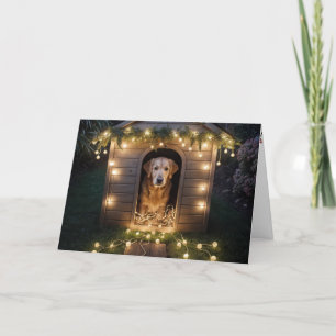 Jul - Gold Retriever i Doghouse Helgkort