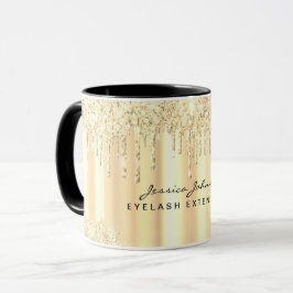 Jul Golden Beauty Glitter Drips Anpassningsbar Mug Mugg