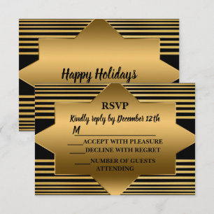 Jul Golden Black Geometric Elegant OSA Kort