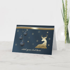 Jul, Golden Hjort och Snöflingor Helgkort