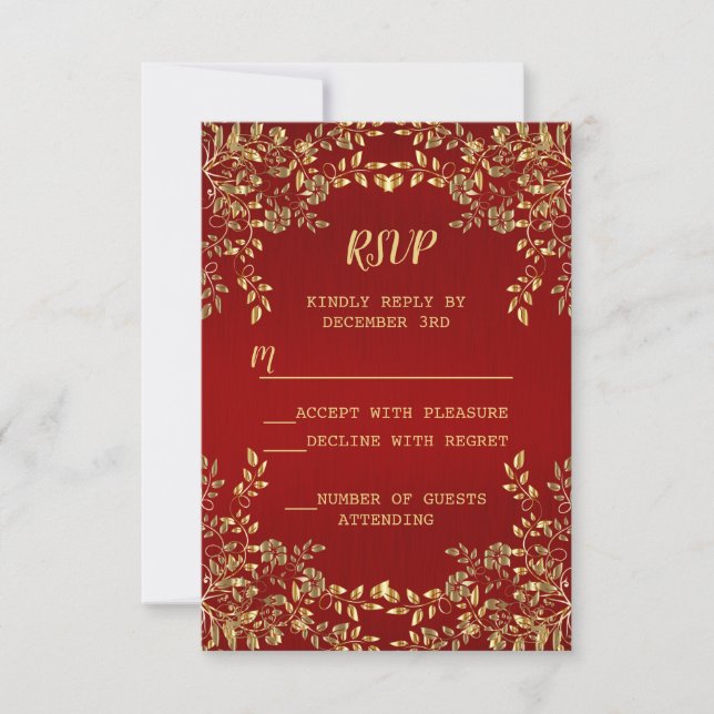 Jul Golden Löv Red Helgdagar Party OSA Kort (Framsida)