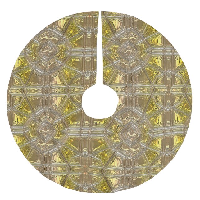 Jul Golden Mönster Elegant Julgransmatta Borstad Polyester (Framsidan)