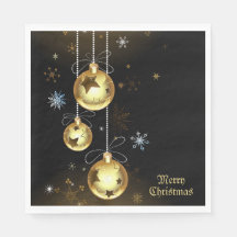 Jul Golden Ornaments Shiny Stars Black