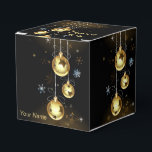 Jul Golden Ornaments Shiny Stars Black Presentaskar<br><div class="desc">Jul Golden Ornaments Shiny Stars Black Favor Boxes. Unik,  vacker utformning av snyggten. Lätt att vara personlig. Teckensnittet stil,  storlekt och färg kan ändras. Matchande objekt är tillgängliga.</div>