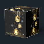 Jul Golden Ornaments Shiny Stars Black Presentaskar<br><div class="desc">Jul Golden Ornaments Shiny Stars Black Favor Boxes. Unik,  vacker utformning av snyggten. Lätt att vara personlig. Teckensnittet stil,  storlekt och färg kan ändras. Matchande objekt är tillgängliga.</div>