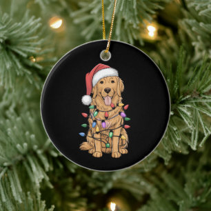 Jul Golden Retriever Hund älskare Gift Mamma Pappa Julgransprydnad Keramik