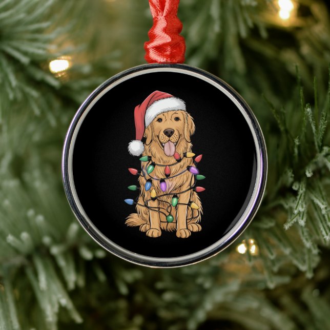 Jul Golden Retriever Hund älskare Gift Mamma Pappa Julgransprydnad Metall (Träd)