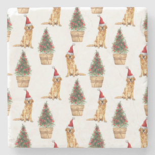 Jul Golden Retriever Hund älskare Gift Stenunderlägg