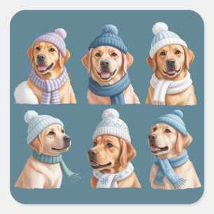 Jul Golden Retriever Hund Älskare Hundar Ägare Fyrkantigt Klistermärke