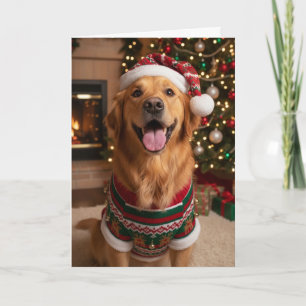 Jul Golden Retriever Hund Anpassad Högtidskort Kort