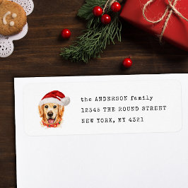 Jul Golden Retriever Hund Returadress Etikett