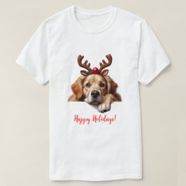 Jul Golden Retriever Reindeer T Shirt