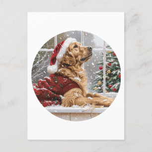 Jul Golden Retriever Santa Hund Vykort