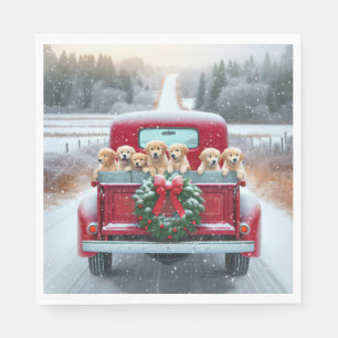 Jul Golden Retriever-valpar Pappersservett