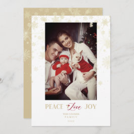 Jul Golden Snöflingor & Holly Anpassningsbar Photo Julkort