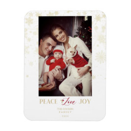 Jul Golden Snöflingor & Holly Anpassningsbar Photo Magnet