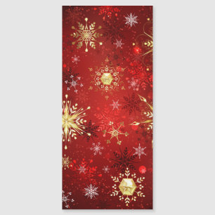 Jul Golden Snöflingor på Röda bakgrunden