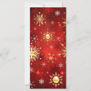 Jul Golden Snöflingor på Röda bakgrunden Magnetisk Inbjudningskort