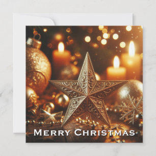 Jul Golden Star i Shiny Natt Julkort
