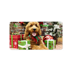 Jul - GoldenDoodle - Claire Adressetikett