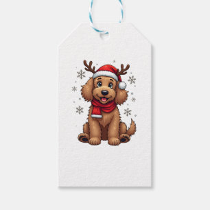 Jul Goldendoodle Hund Ren Holiday Doodle Presentetikett