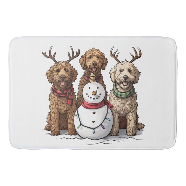 Jul Goldendoodle Hundar Badrumsmatta (Framsidan)